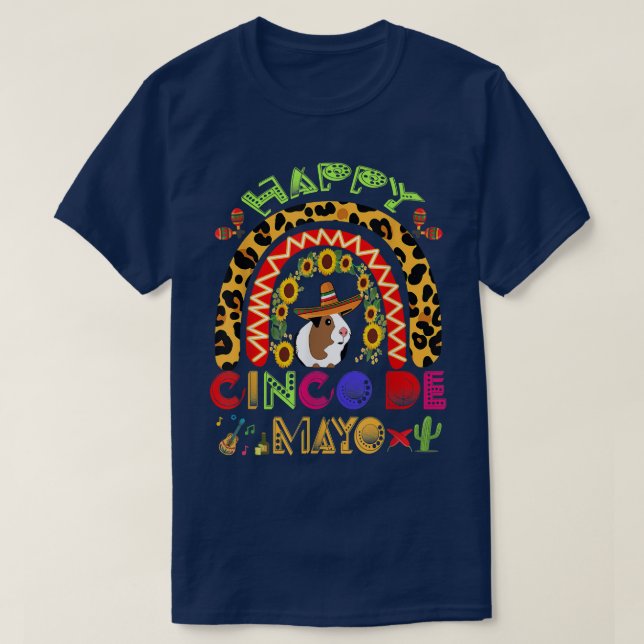 Happy Cinco de Mayo Funny Guinea Schweinchen mit S T-Shirt (Design vorne)