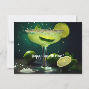 Happy Cinco de Mayo Margarita mit Limes Custom Postkarte