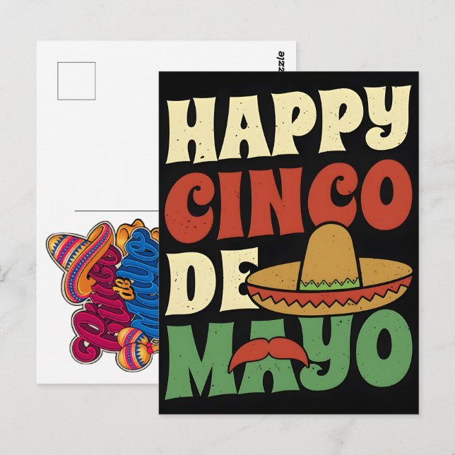 happy-cinco-de-mayo-mexican-festival-cinco-de-mayo postkarte (Vorne/Hinten)