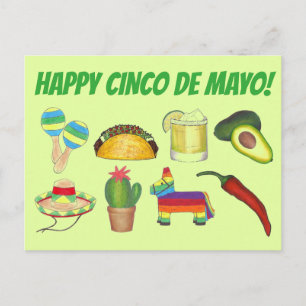 Happy Cinco de Mayo Mexican Fiesta Celebration Einladungspostkarte
