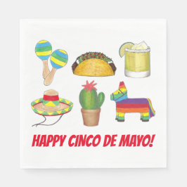 Happy Cinco de Mayo Mexican Fiesta Celebration Serviette
