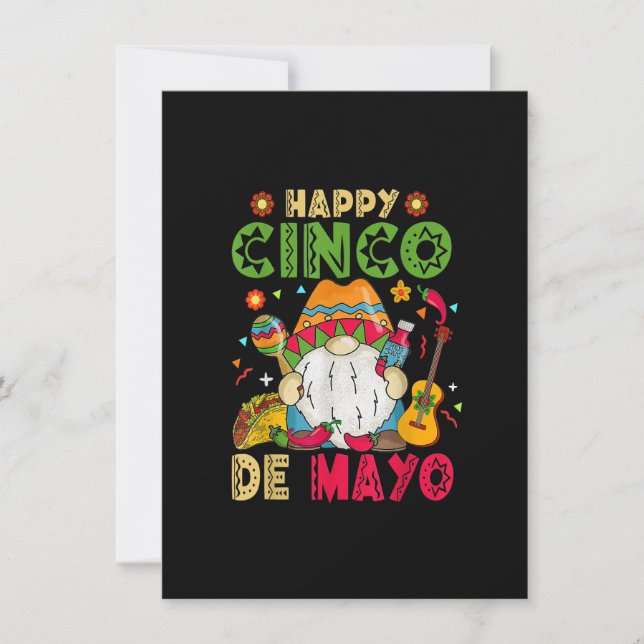 Happy Cinco De Mayo Mexican Gnome Cinco De Mayo Einladung (Vorderseite)