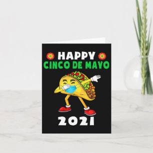 Happy Cinco de Mayo Niedlich Taco mit Maske Kinder Karte