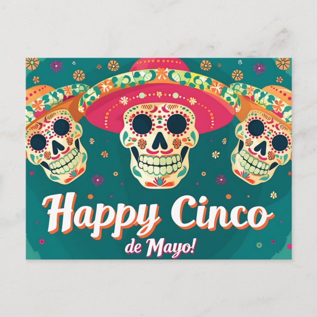 Happy Cinco de Mayo Postcard Feiertagspostkarte (Vorderseite)