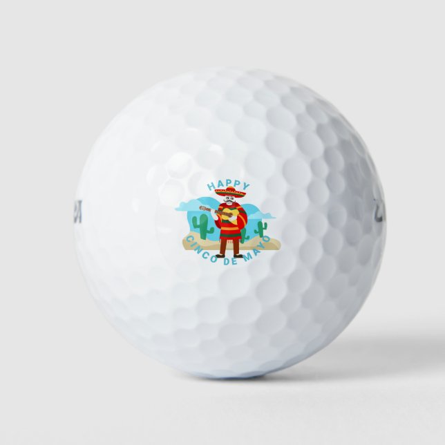 Happy cinco de mayo skeletts golfball (Vorderseite)