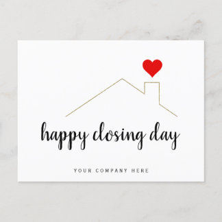 Happy Closing Day Real Anwesen Herz Postkarte