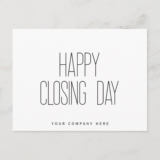 Happy Closing Day Real Anwesen Postkarte (Vorderseite)
