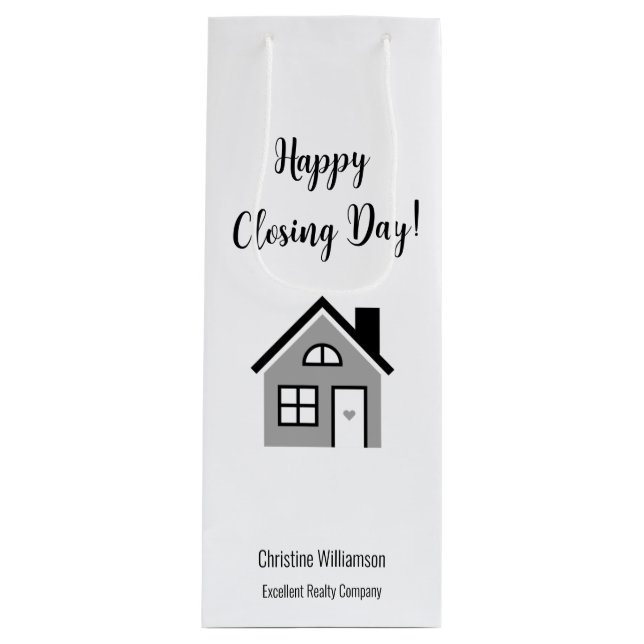 Happy Closing Day Realtor Geschenktüte Für Weinflaschen (Vorderseite)