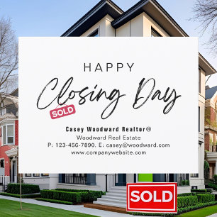 Happy Closing Day Realtor Minimalistisch Personali Postkarte