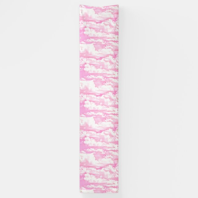 Happy Clouds Pink Display Banner (Vertikal)