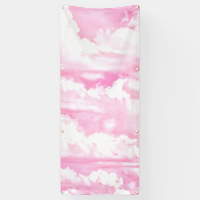 Happy Clouds Pink Display Banner (Vertikal)