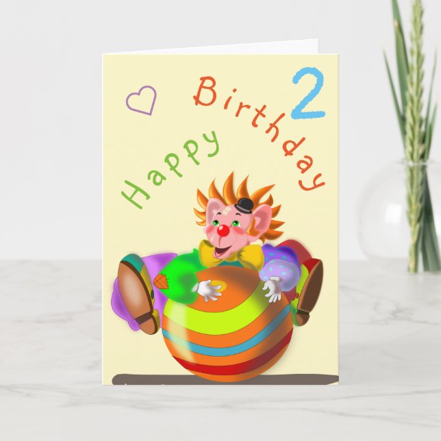 Happy Clown Birthday Card - individuell anpassbar Karte (Vorderseite)