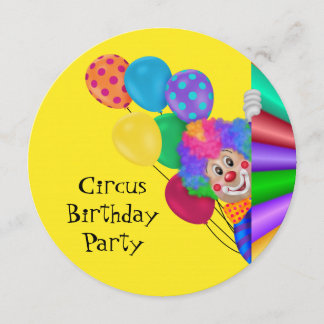 Happy Clown Circus Geburtstagsparty Einladung
