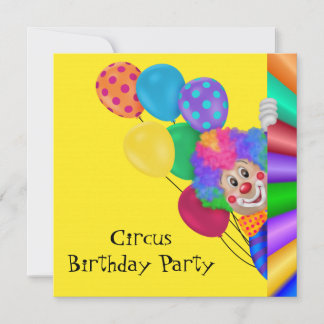 Happy Clown Circus Geburtstagsparty Einladung