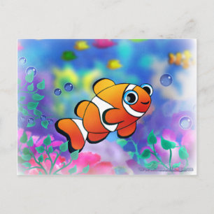 Happy Clown Fish Postkarte