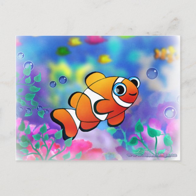 Happy Clown Fish Postkarte (Vorderseite)