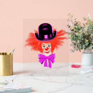 Happy Clown Funny Acrylic Sign Acrylschild