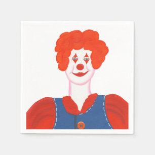 Happy Clown Red Hair Geburtstagspapier Napkins Serviette