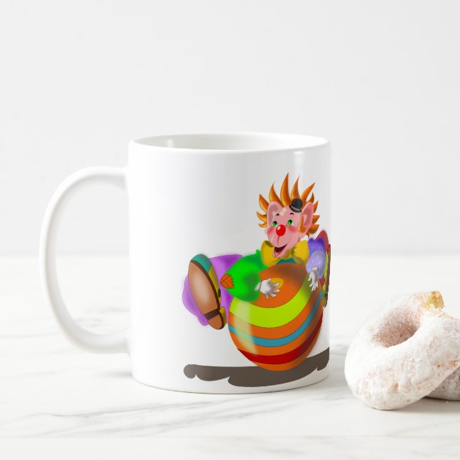 Happy Clown Tasse Circus - Ihre Farbe - Text (Mit Donut)