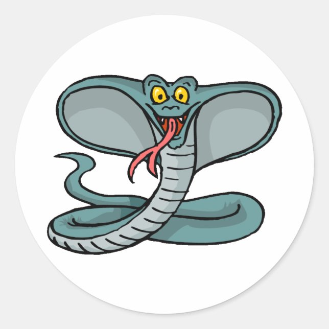 Happy Cobra Runder Aufkleber (Vorderseite)