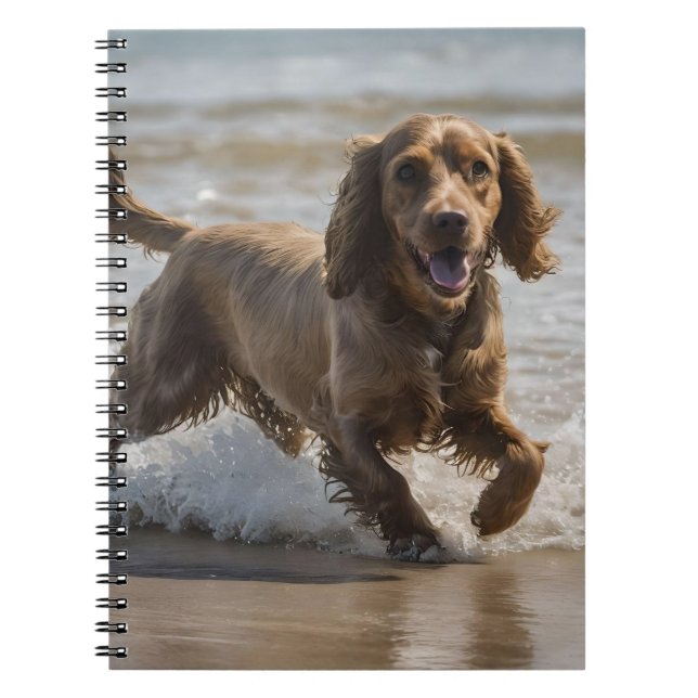 Happy Cocker Spaniel Beach Fun Day Notizblock (Vorderseite)