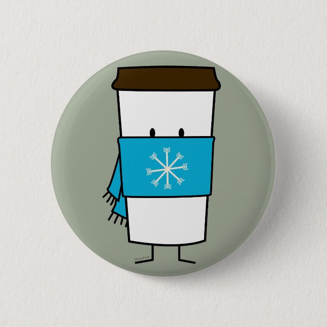 Happy Coffee Cup mit Schal Button (Vorderseite)