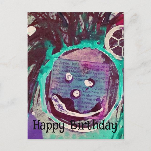 Happy Collage Happy Birthday Postkarte (Vorderseite)