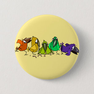 Happy Colorful Birds Button Fun