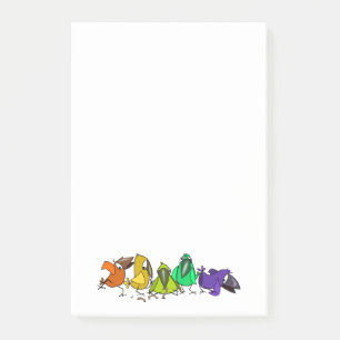 Happy Colorful Birds Fun Post-it Klebezettel