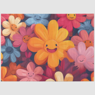 Happy Colorful Blume Pattern Seidenpapier