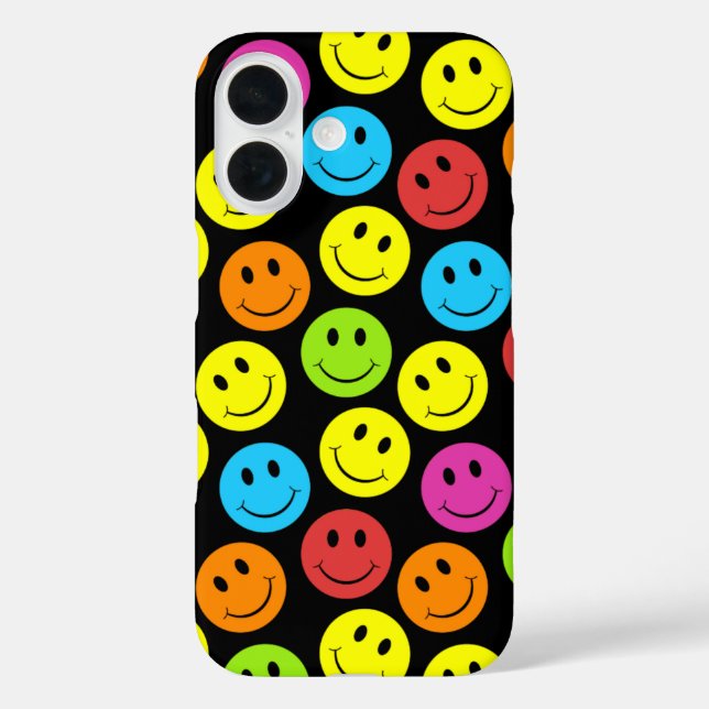 Happy Colorful Lächeln Faces Muster Case-Mate iPhone Hülle (Rückseite)