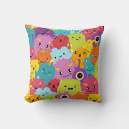 Happy Colorful Monsters Pattern Kissen