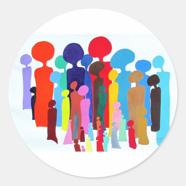 Happy Colorful People Sticker (Vorderseite)