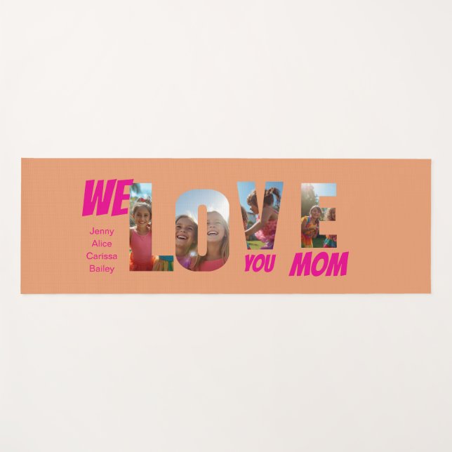 Happy Colorful Personalized Photo Art Yogamatte (Vorderseite (Horizontal))