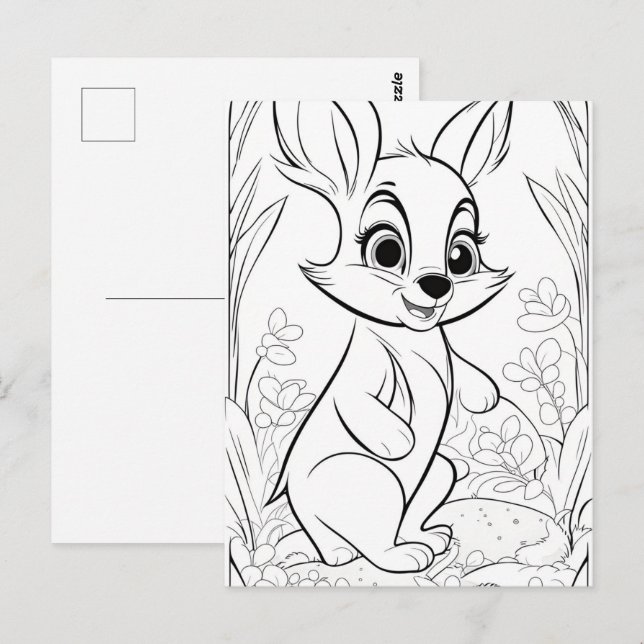 Happy Coloring Page Postkarte (Vorne/Hinten)