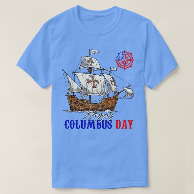 Happy Columbus Day Christopher Columbus Italian Na T-Shirt (Design vorne)