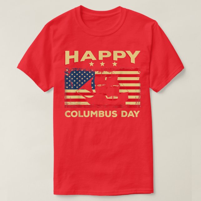 Happy Columbus Day Discovery Italian Eplorer T-Shirt (Design vorne)