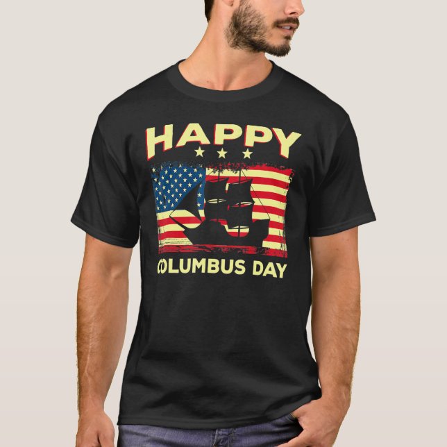 Happy Columbus Day Discovery Italiener Explorer T-Shirt (Vorderseite)