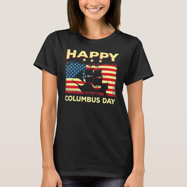 Happy Columbus Day Discovery Italiener Explorer T-Shirt (Vorderseite)