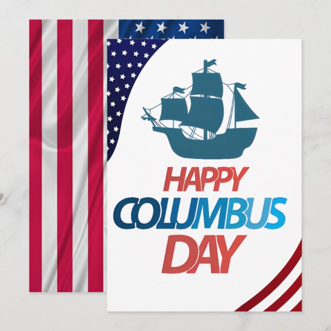 Happy Columbus Day Einladung (Vorne/Hinten)