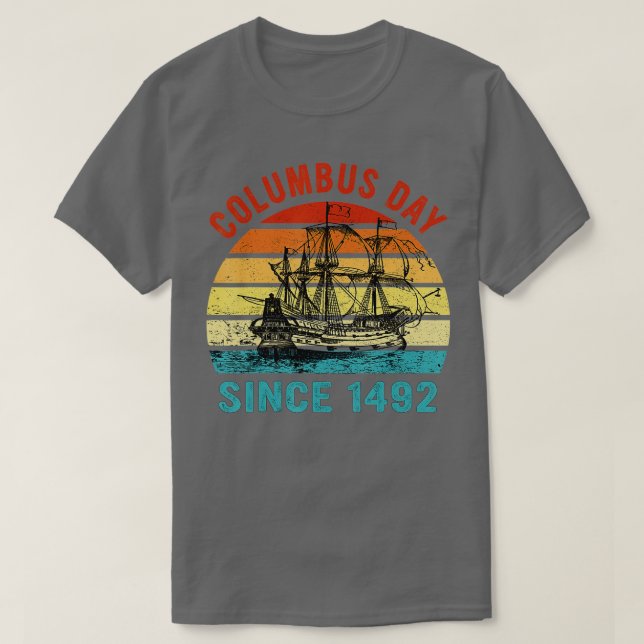 Happy Columbus Day First Italian American Navigato T-Shirt (Design vorne)
