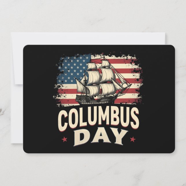 Happy Columbus Day of Exploration and Reflection Einladung (Vorderseite)