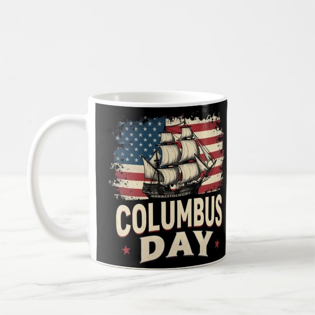 Happy Columbus Day of Exploration and Reflection Kaffeetasse (Links)
