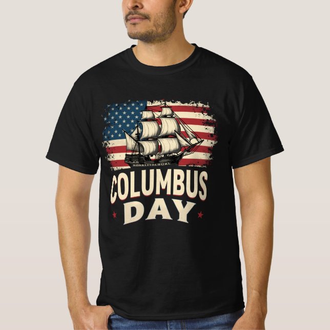 Happy Columbus Day of Exploration and Reflection T-Shirt (Vorderseite)