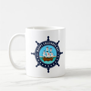 Happy Columbus Day Tasse   Explorer-Feiertagskaffe