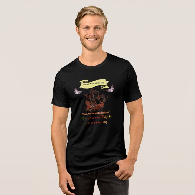 Happy Columbus Day Tri-Blend T-Shirt  Tri-Blend Shirt (Vorderseite voll)