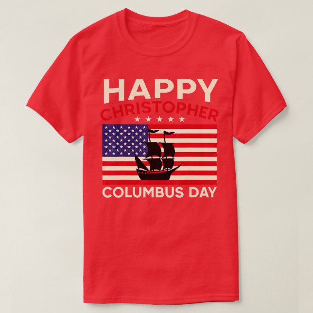 Happy Columbus Day Vintag T-Shirt (Design vorne)