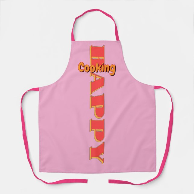Happy Cooking Pink Schürze (Vorderseite)