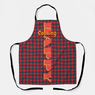 Happy Cooking Red Karos Schürze