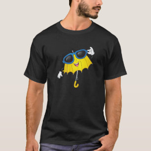 Happy Cool Yellow Regenschirm und Sonnenbrille für T-Shirt